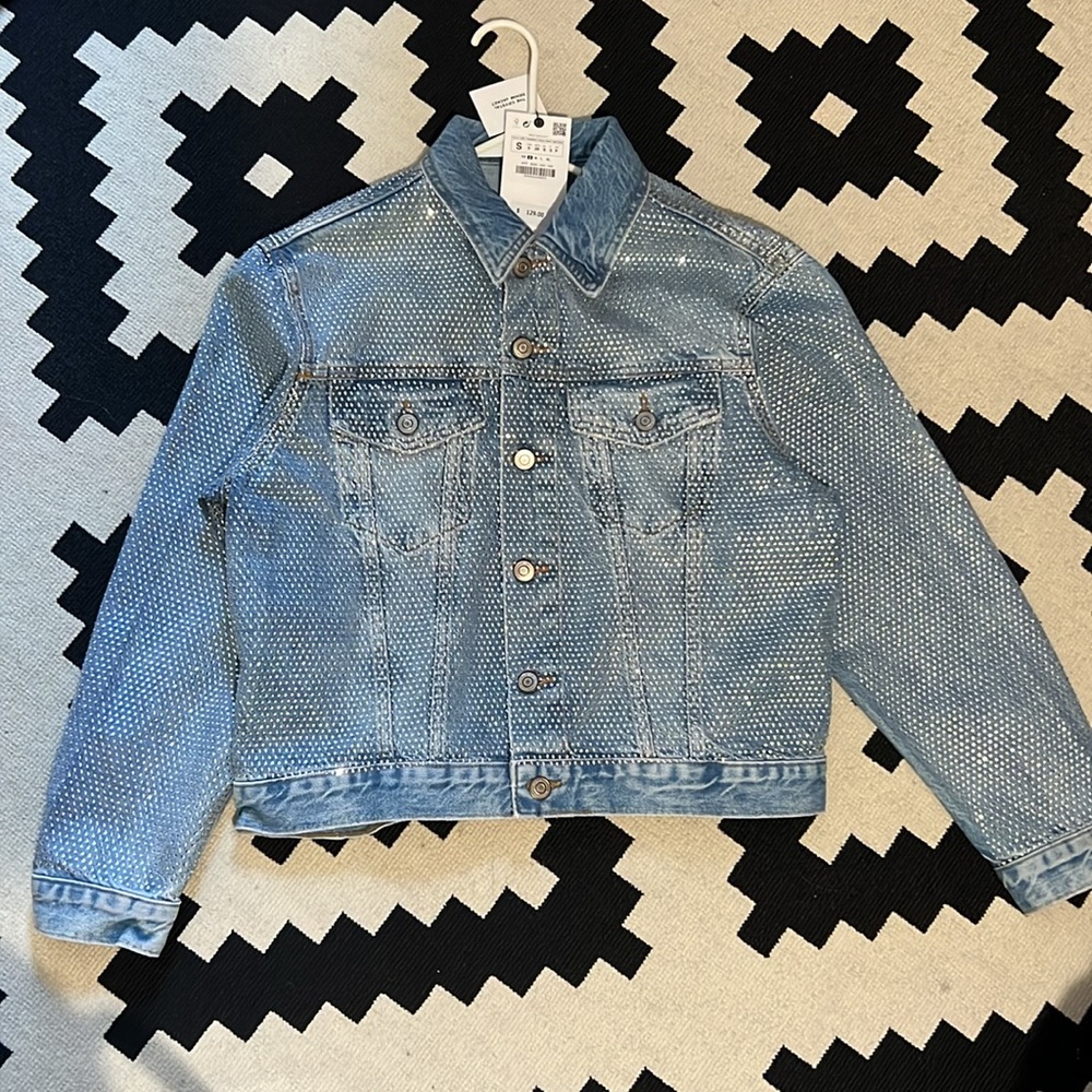 Zara Rhinestone Jean Jacket - Picture 8 of 10